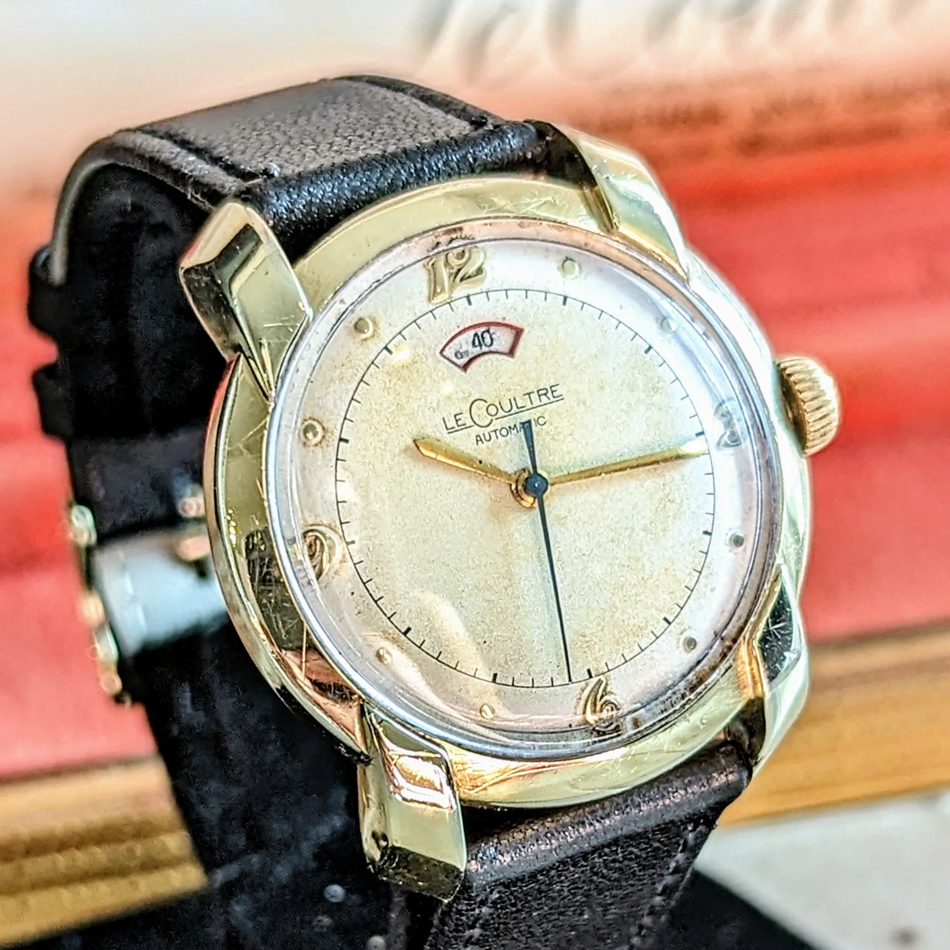 LeCoultre Bumper Automatic Watch Power-Reserve Indicator Wristwatch - In BOX!