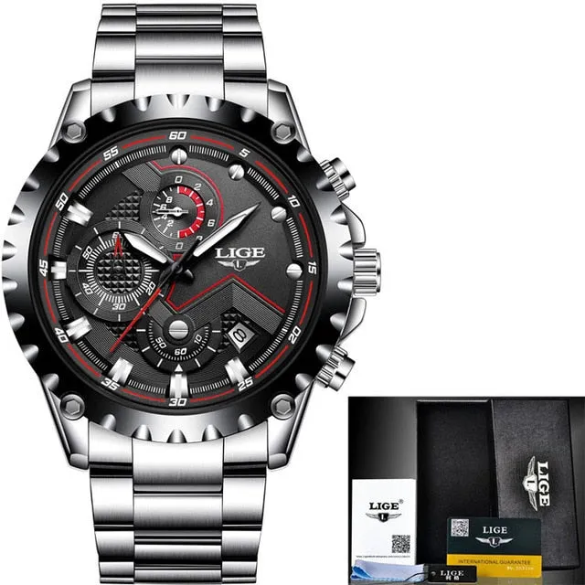 LIGE Brand Men's Fashion and Sports Watches
