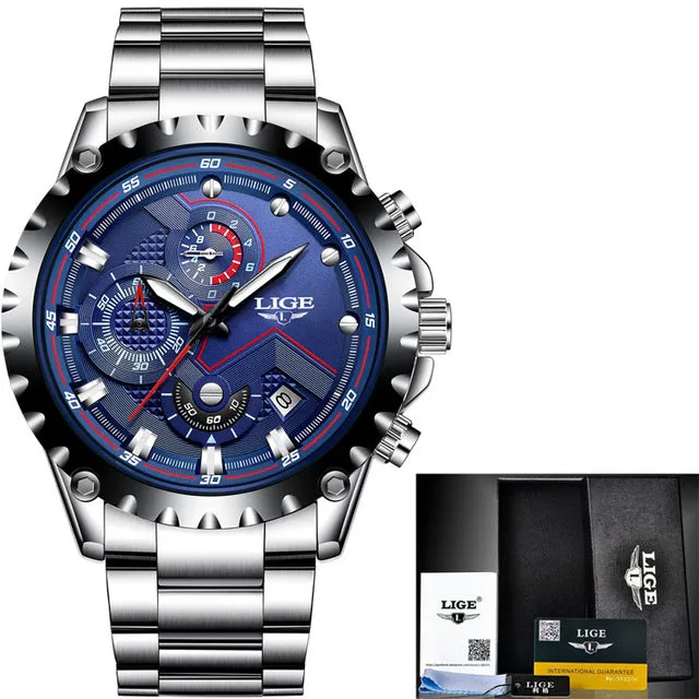 LIGE Brand Men's Fashion and Sports Watches