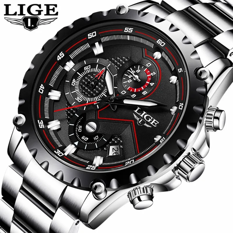 LIGE Brand Men's Fashion and Sports Watches