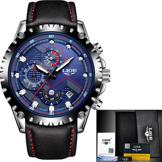 LIGE Brand Men's Fashion and Sports Watches
