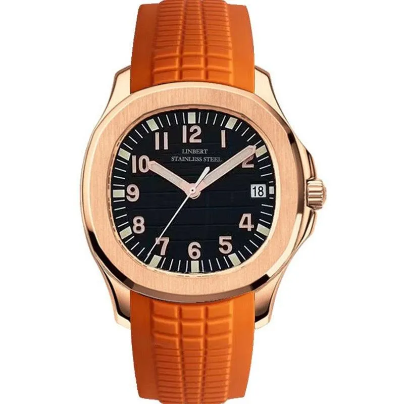 Linbert Aquanaut (Auto) Rose Gold Homage Watches