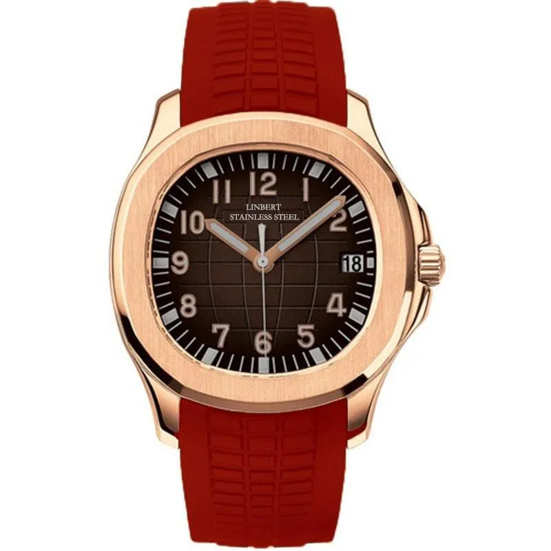 Linbert Aquanaut (Auto) Rose Gold Homage Watches