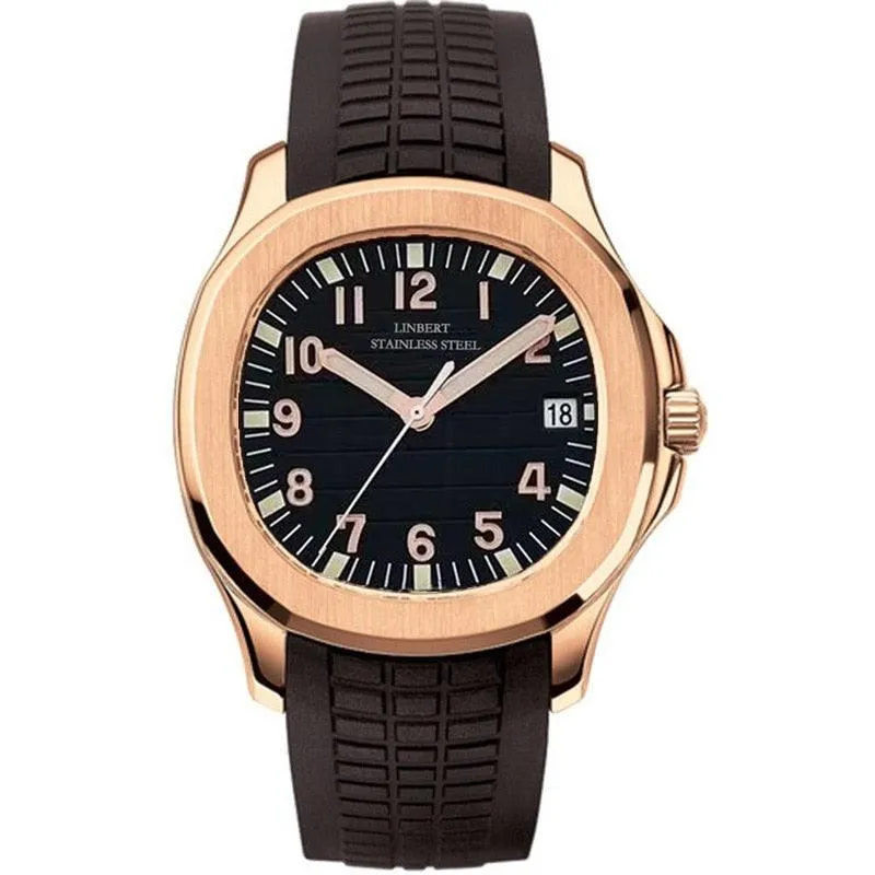 Linbert Aquanaut (Auto) Rose Gold Homage Watches