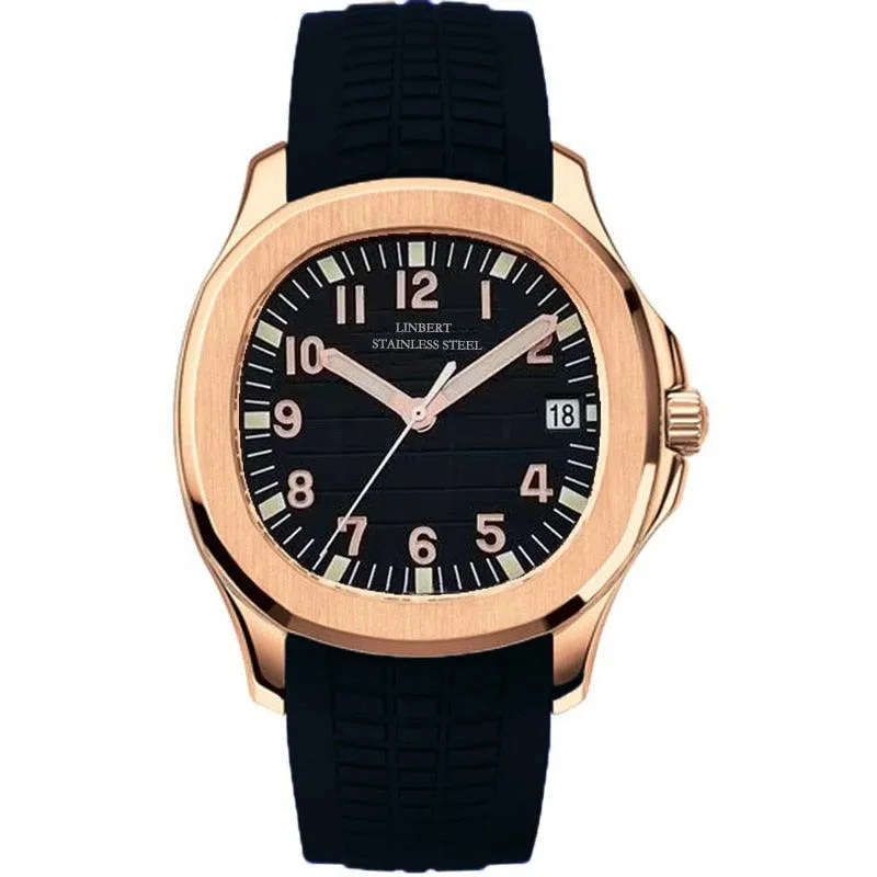 Linbert Aquanaut (Auto) Rose Gold Homage Watches