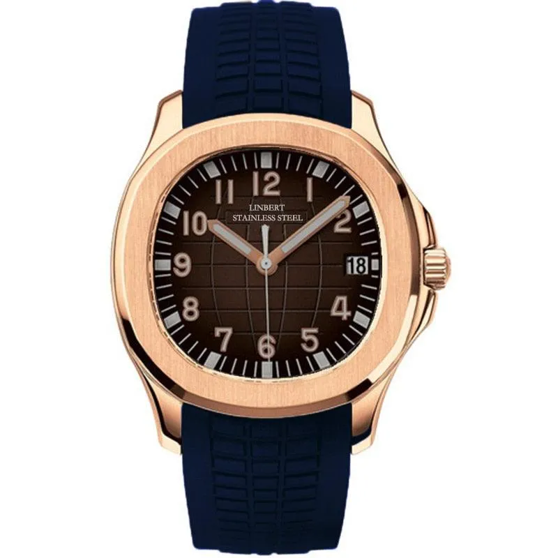 Linbert Aquanaut (Auto) Rose Gold Homage Watches