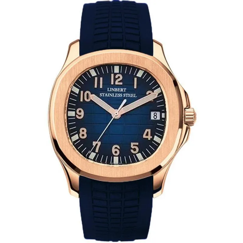 Linbert Aquanaut (Auto) Rose Gold Homage Watches
