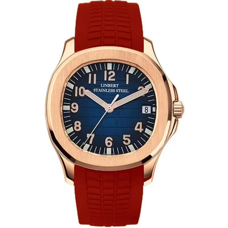 Linbert Aquanaut (Auto) Rose Gold Homage Watches