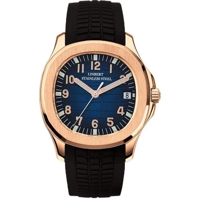 Linbert Aquanaut (Auto) Rose Gold Homage Watches