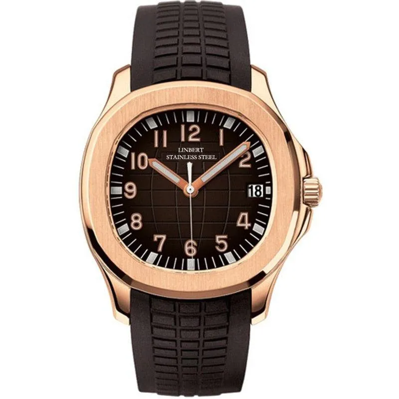 Linbert Aquanaut (Auto) Rose Gold Homage Watches