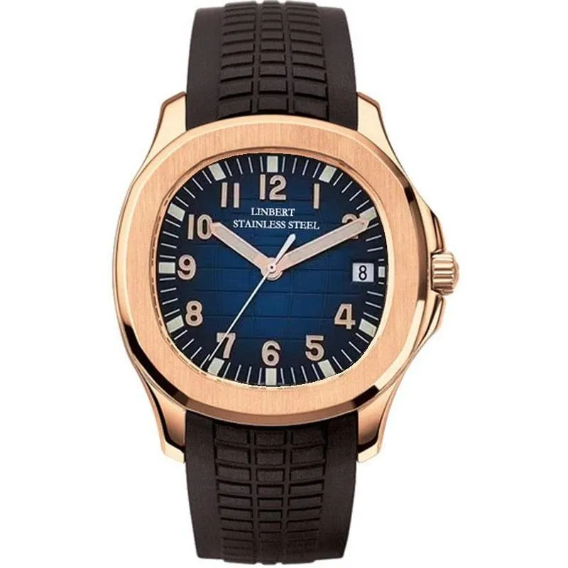 Linbert Aquanaut (Auto) Rose Gold Homage Watches