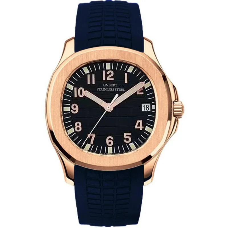 Linbert Aquanaut (Auto) Rose Gold Homage Watches