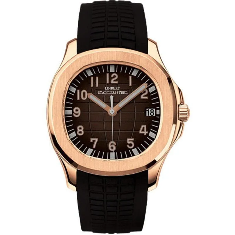 Linbert Aquanaut (Auto) Rose Gold Homage Watches