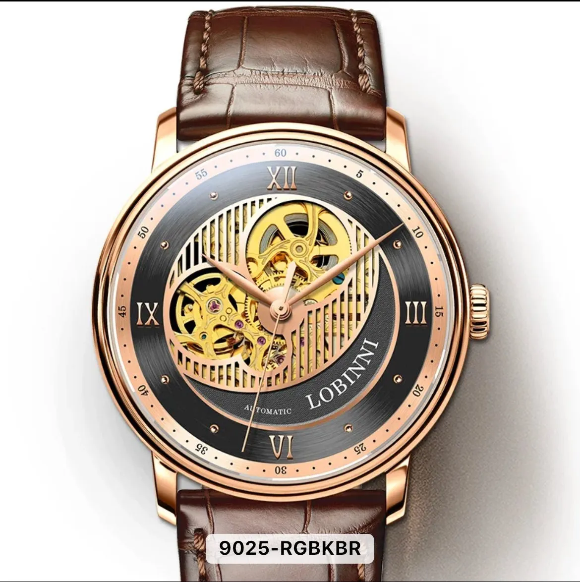 Lobinni Automatikuhr 9025 Edelstahl