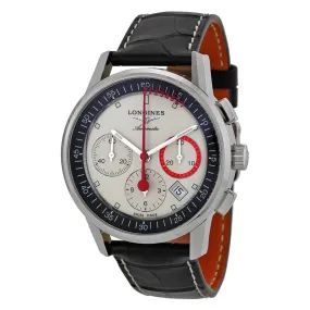 Longines Column Wheel Record  Chronograph Beige Dial Leather Men's Watch L47544724 L4.754.4.72.4