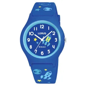 Lorus Children Kids Watch with Blue Silicone Strap, Blue Dial RRX45HX9