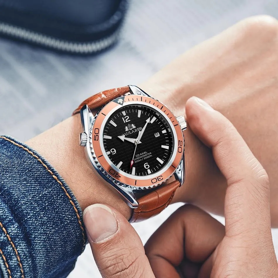 Luxury Automatic Bond Watch - Leather Strap
