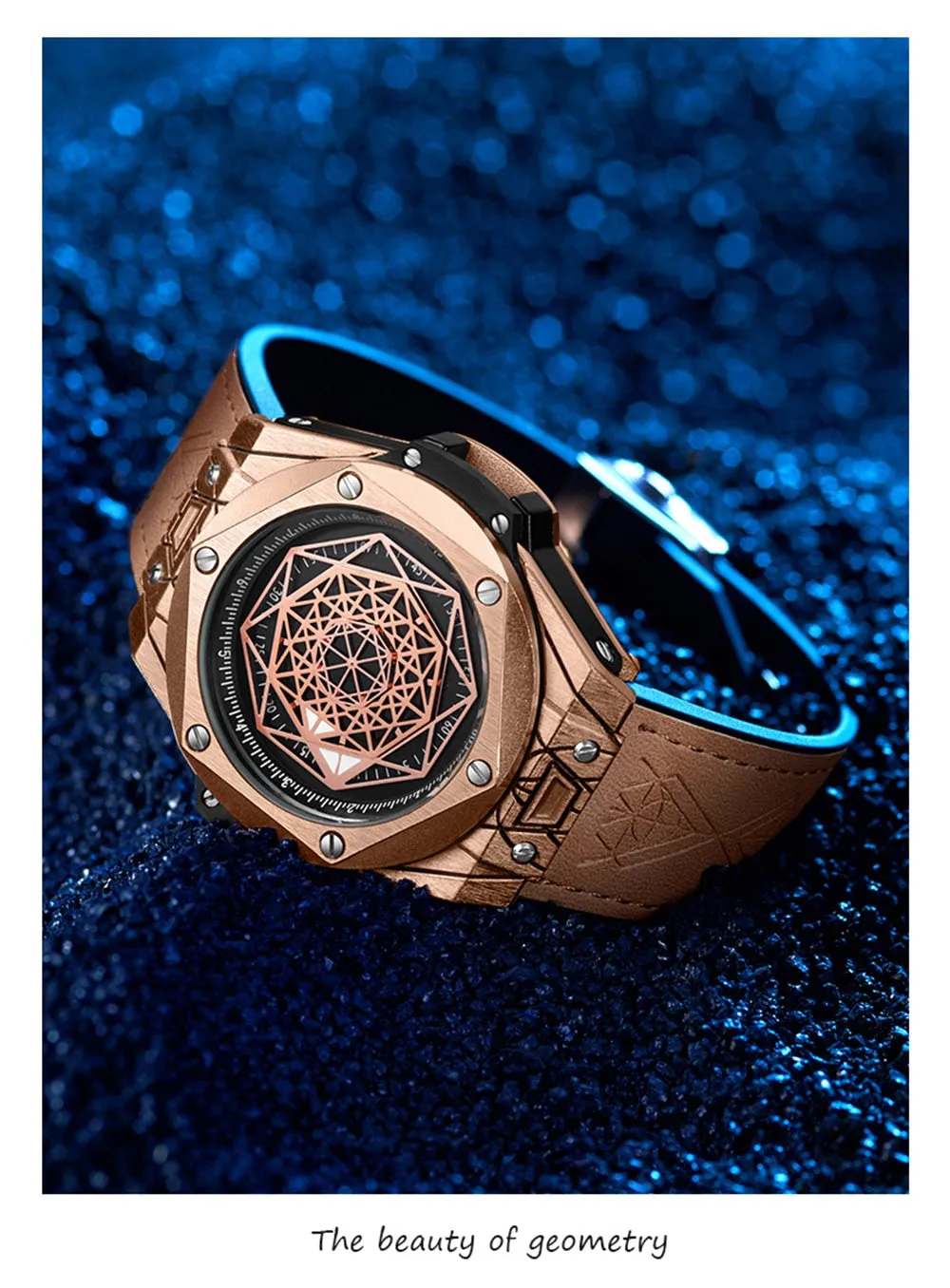 Luxury fashion unique sport new leather quartz watch