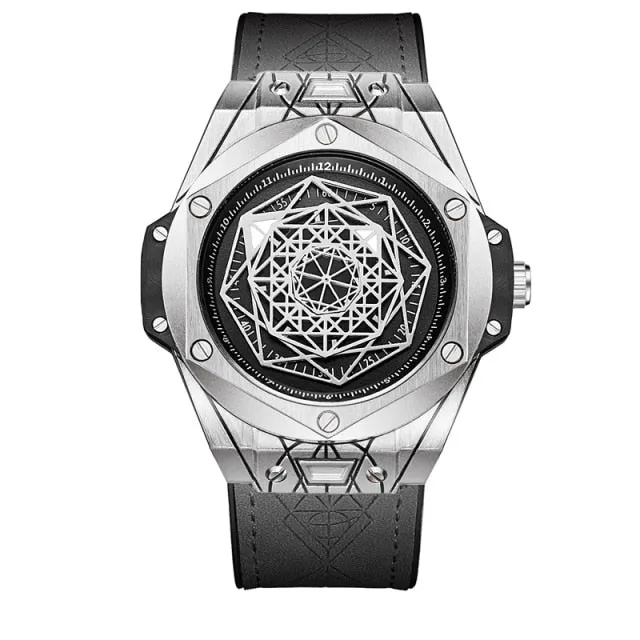 Luxury fashion unique sport new leather quartz watch