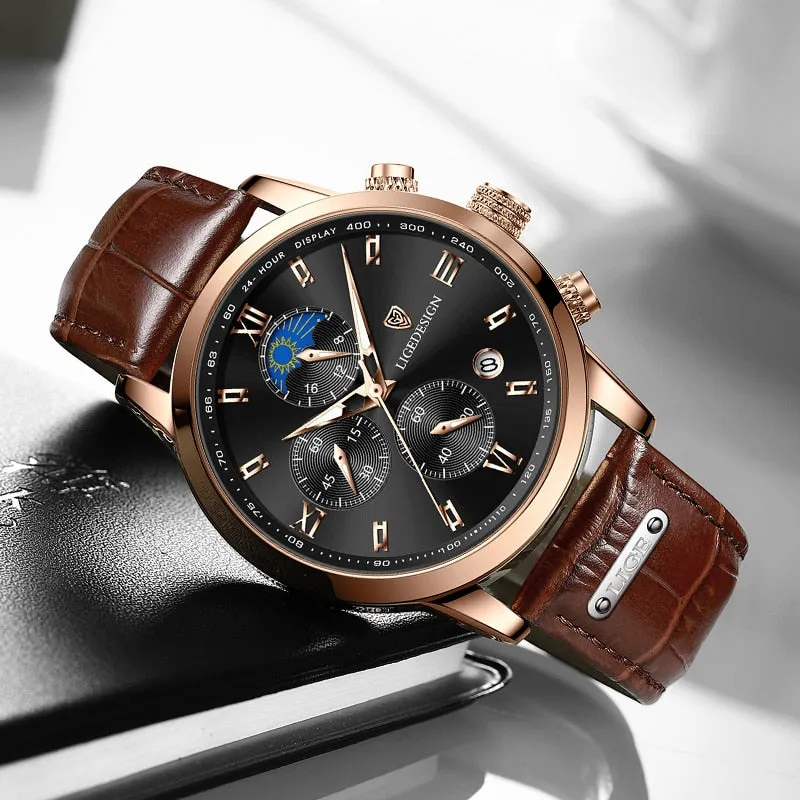 Luxury  Waterproof Sport Wrist Watch Chronograph