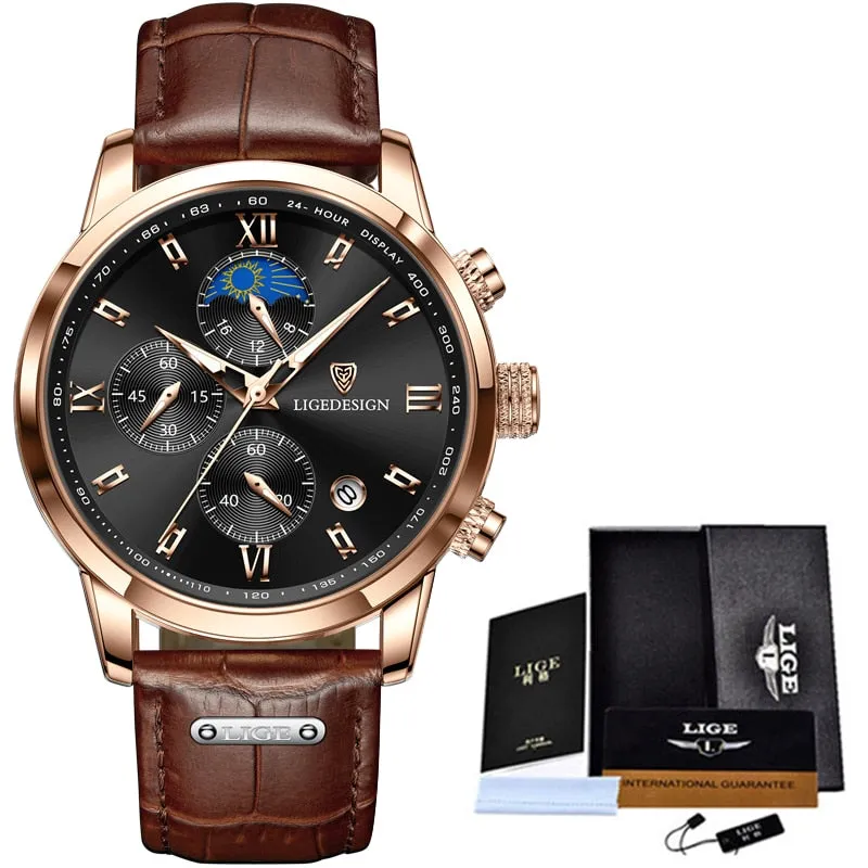 Luxury  Waterproof Sport Wrist Watch Chronograph
