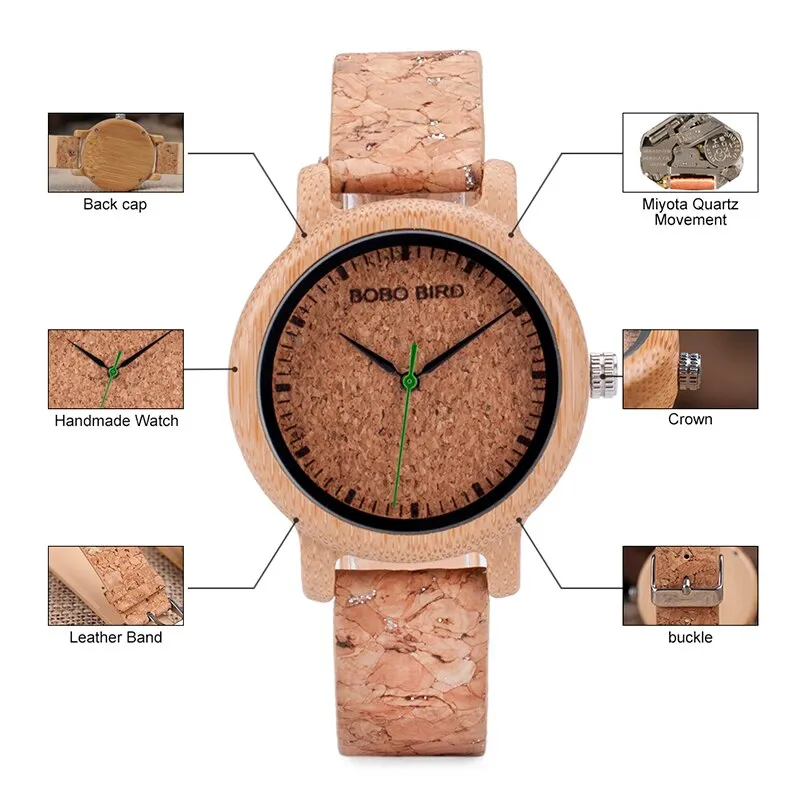 M12 Bamboo Wood Quartz Watch