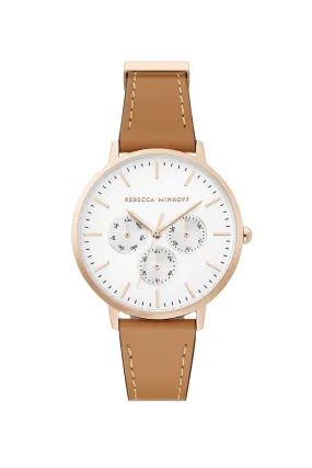 Major Rose Gold Tone Honey Strap Watch, 38mm