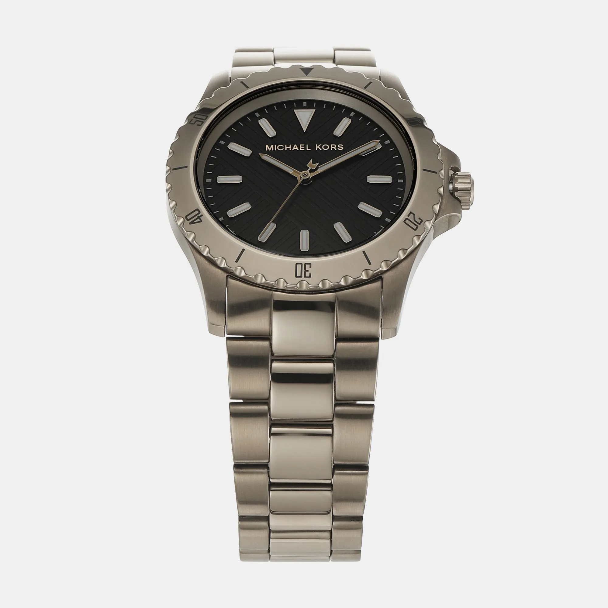 Men's Black Dial Analog Stainless Steel Watch MK9140