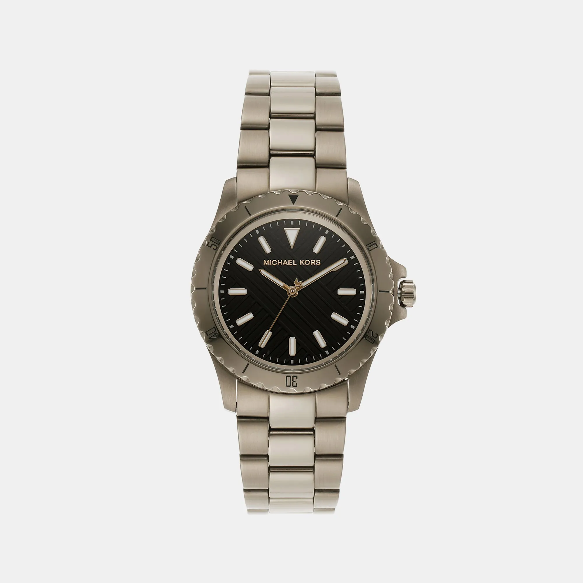 Men's Black Dial Analog Stainless Steel Watch MK9140