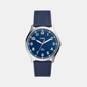 Men's Blue Analog Leather Watch FS5924