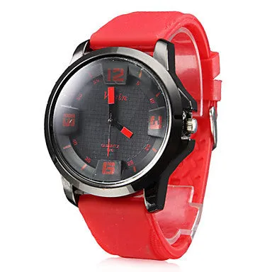 Men's Silicone Analog Quartz Wrist Watch (Assorted Colors)