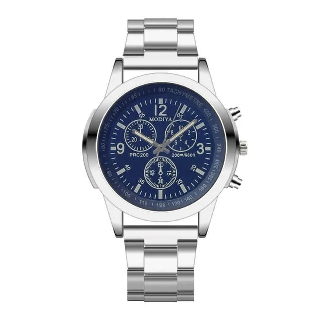 Mens Watches Top Brand Luxury Business Sports watch Stainless Steel Quartz Analog Hour Three Eyes Wrist Watch Relogio Masculino
