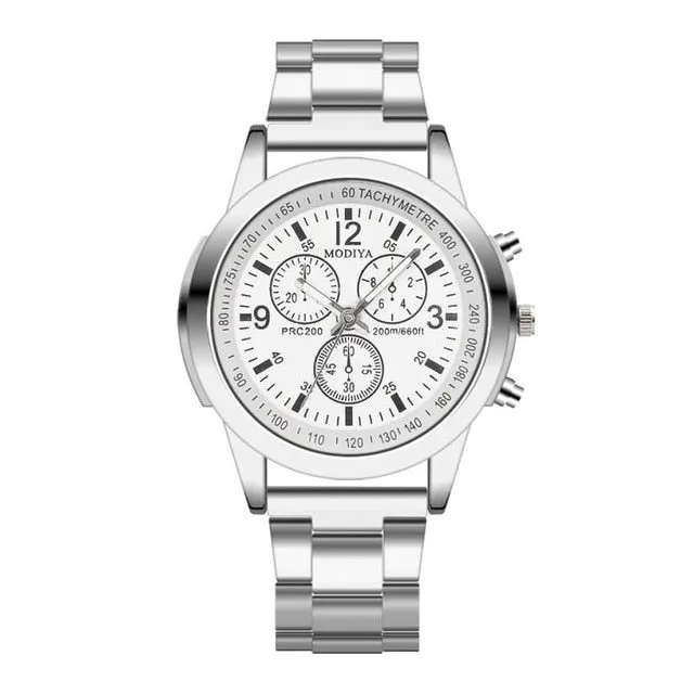 Mens Watches Top Brand Luxury Business Sports watch Stainless Steel Quartz Analog Hour Three Eyes Wrist Watch Relogio Masculino