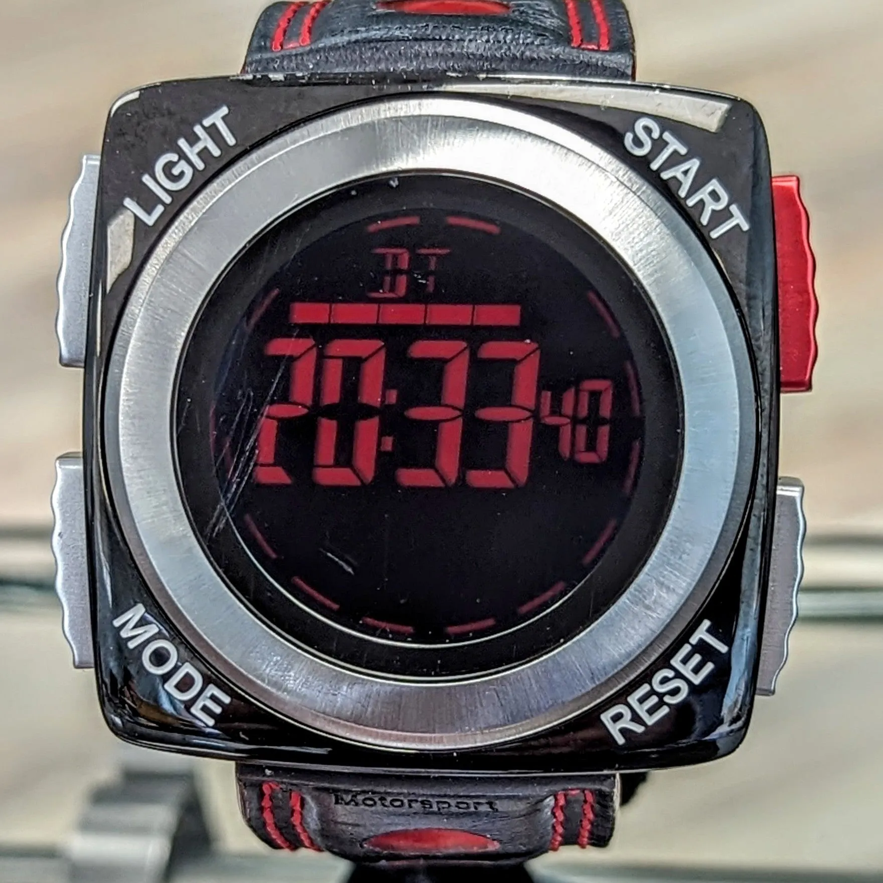 Mercedes-Benz Motorsport LCD Digital Watch Racing Chronograph Wristwatch