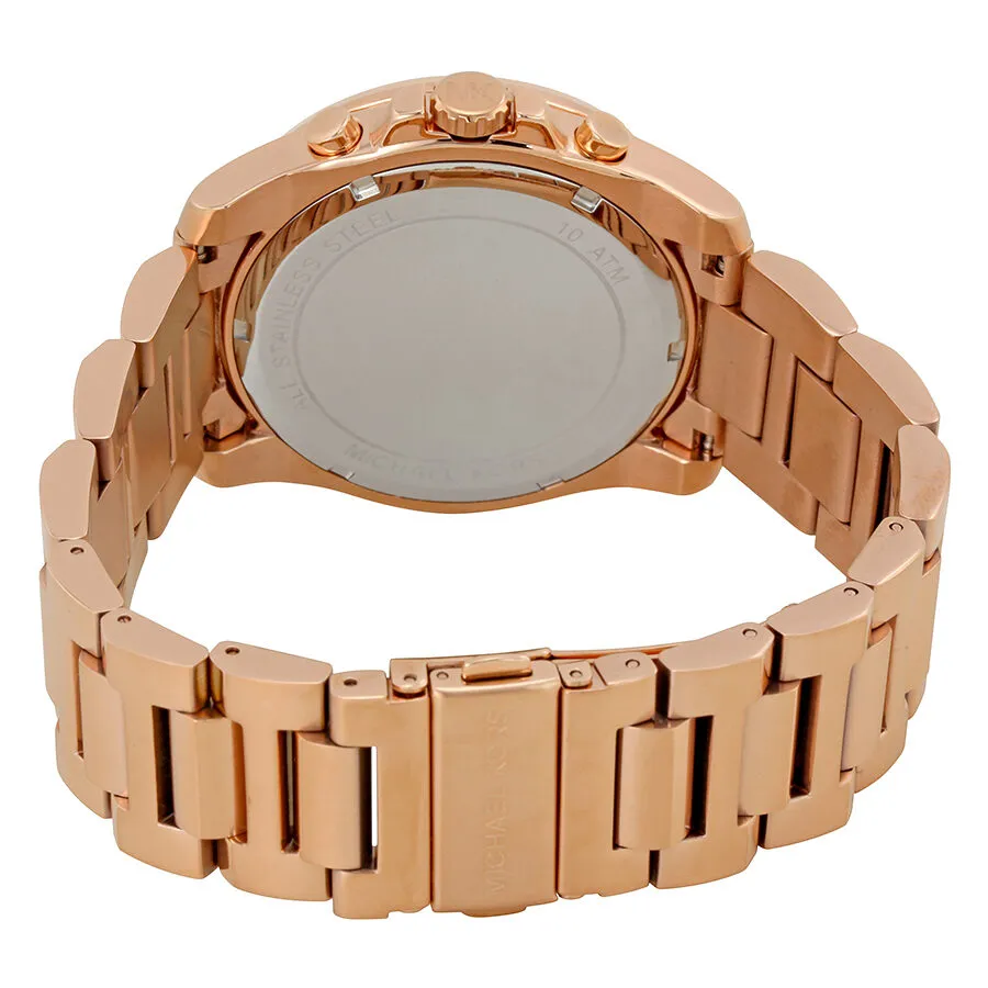 Michael Kors Brecken Grey Dial Men's Rose Gold Chronograph Watch MK8563
