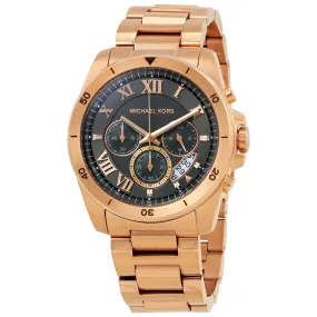 Michael Kors Brecken Grey Dial Men's Rose Gold Chronograph Watch MK8563