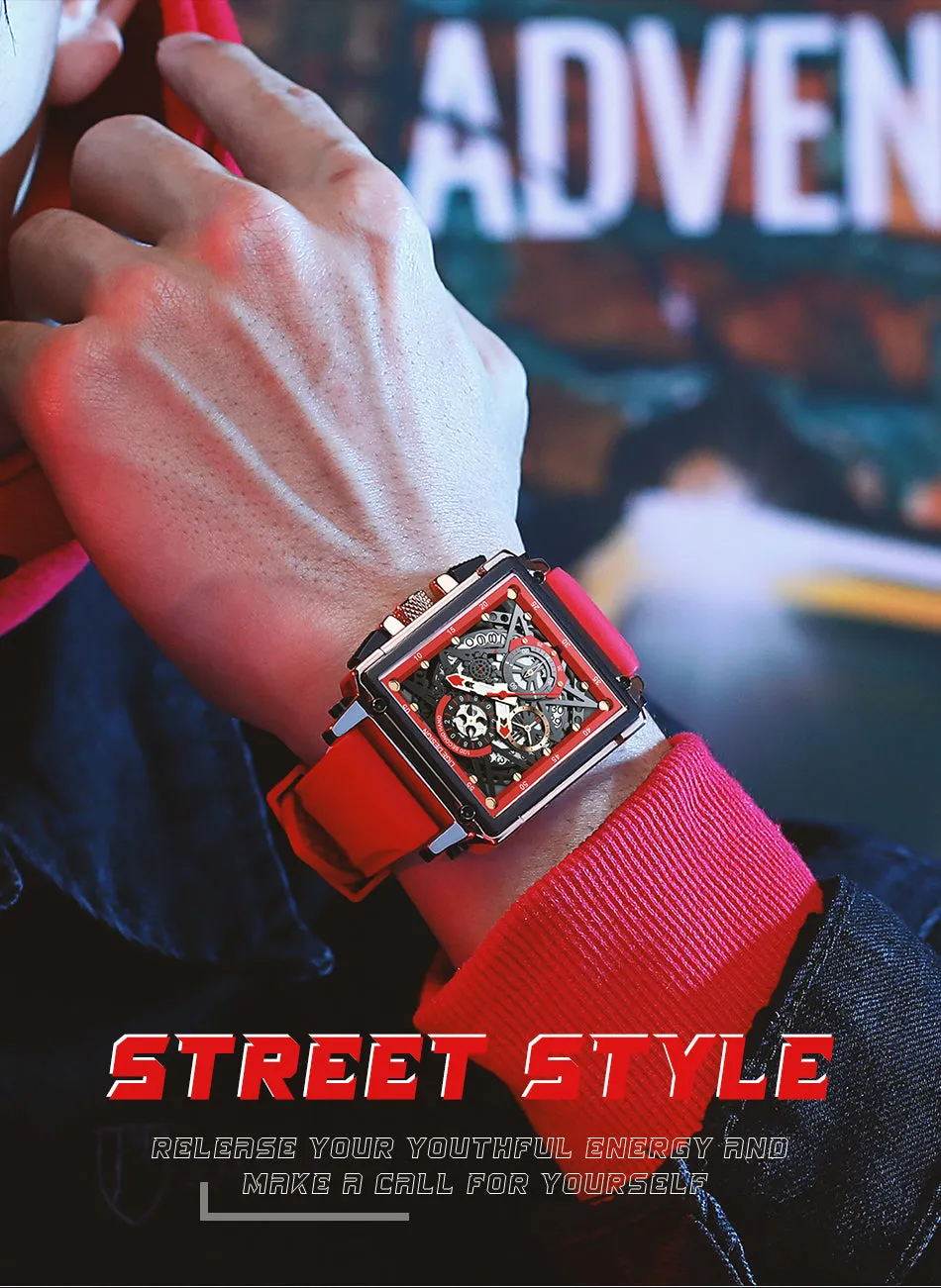 Montre Luxe LIGE 2023 Men Watch Top Brand Luxury Waterproof Quartz Square Wrist Watches for Men Date Sports Silicone Clock Male Montre Homme