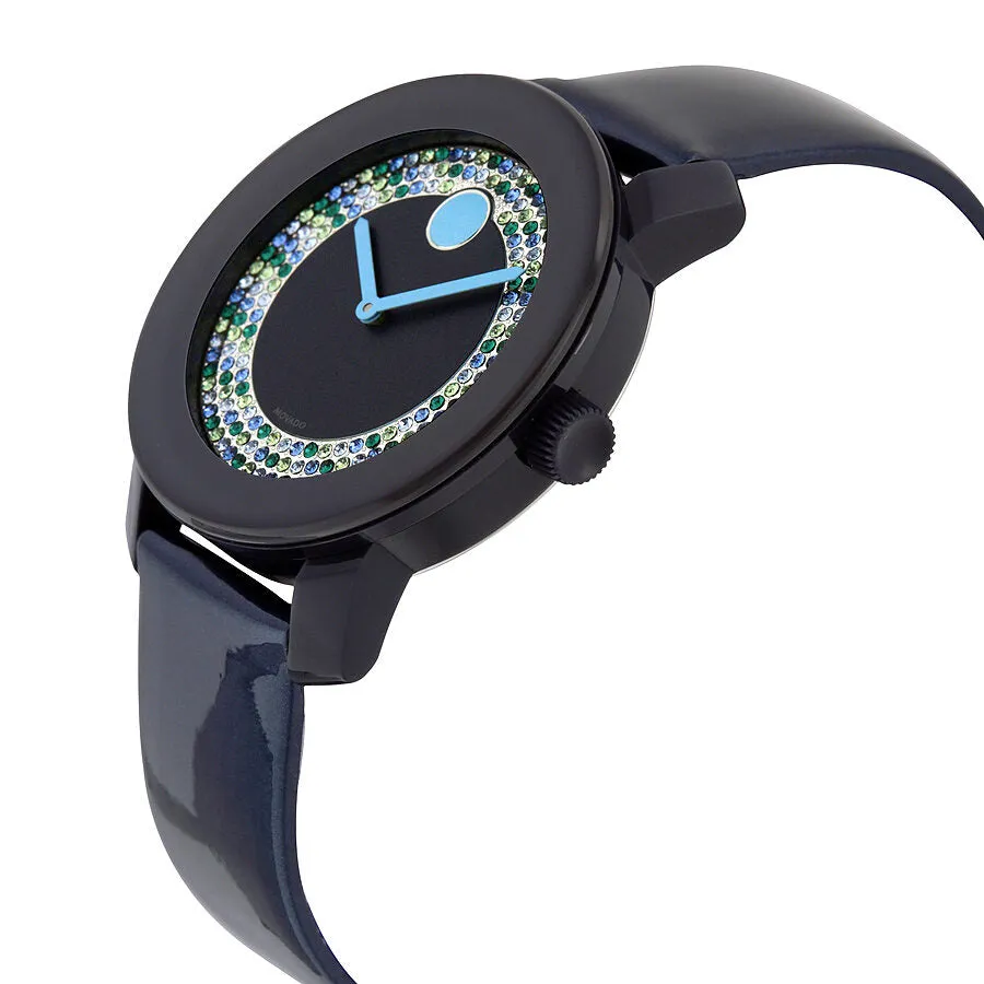 Movado Bold Navy Blue Pave Crystals Dial Ladies Watch 3600320