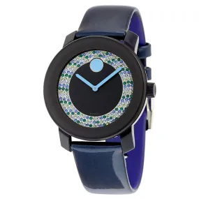 Movado Bold Navy Blue Pave Crystals Dial Ladies Watch 3600320