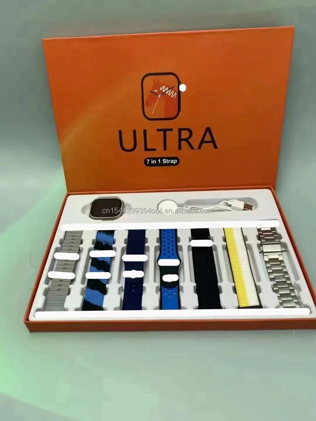 Multi-style 7 In 1 Smartwatch Straps New Slim Silicone Magnetic Wireless Charging Water Resistant