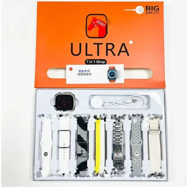 Multi-style 7 In 1 Smartwatch Straps New Slim Silicone Magnetic Wireless Charging Water Resistant
