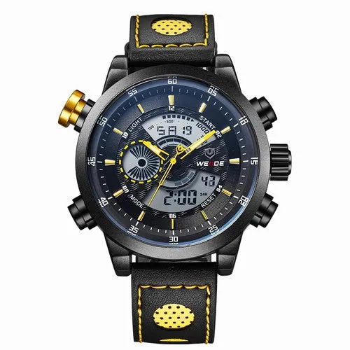 New Arrival WEIDE Men's Casual Wristwatches Military Watches Men Sports Quartz Dual Time Zone Analog Digital Watch Luxury Brand