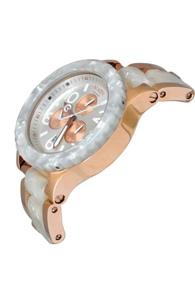 Nixon 42-20 Chronograph Rose Gold & White Unisex Watch Unisex Watch A037-1046