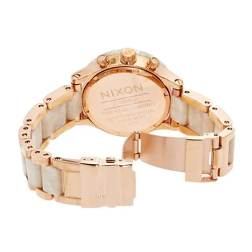Nixon 42-20 Chronograph Rose Gold & White Unisex Watch Unisex Watch A037-1046