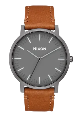 Porter Leather - Gunmetal / Charcoal / Taupe