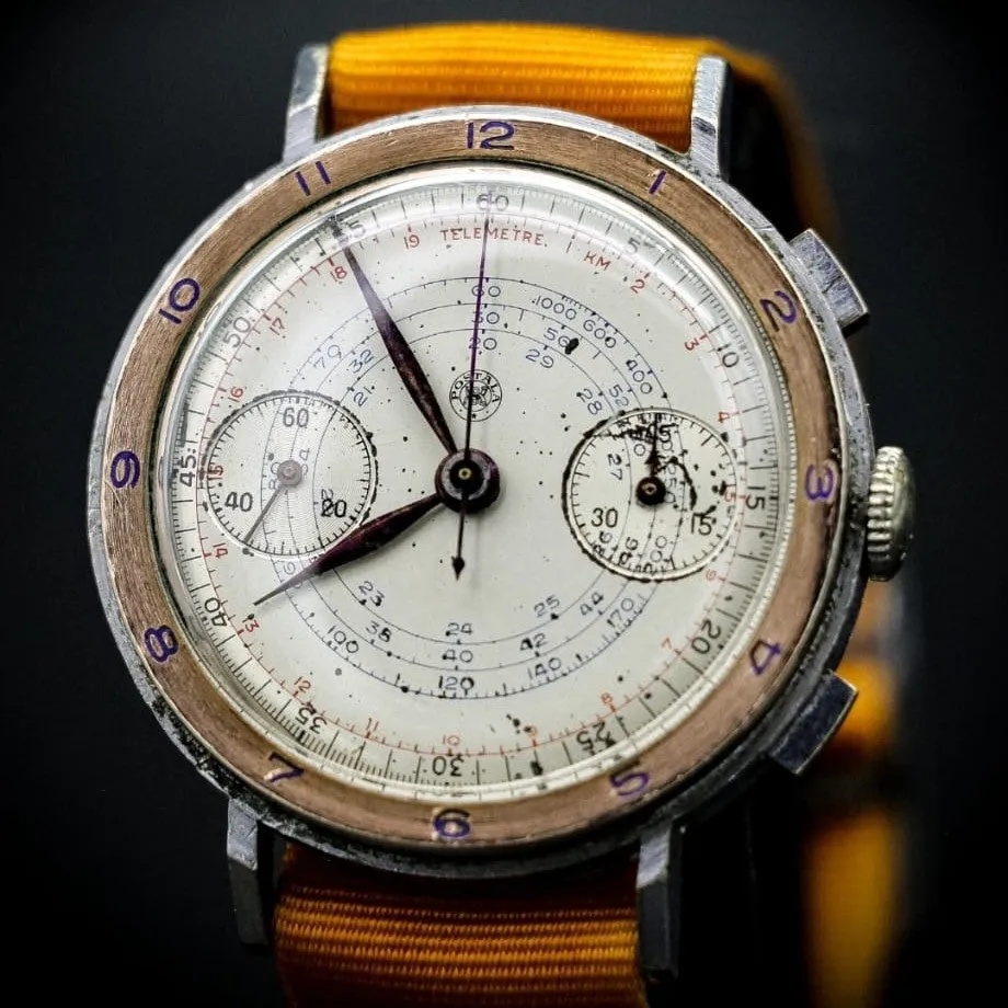 POSTALA Military Doctor's Watch Landeron 39 Chronograph Wristwatch