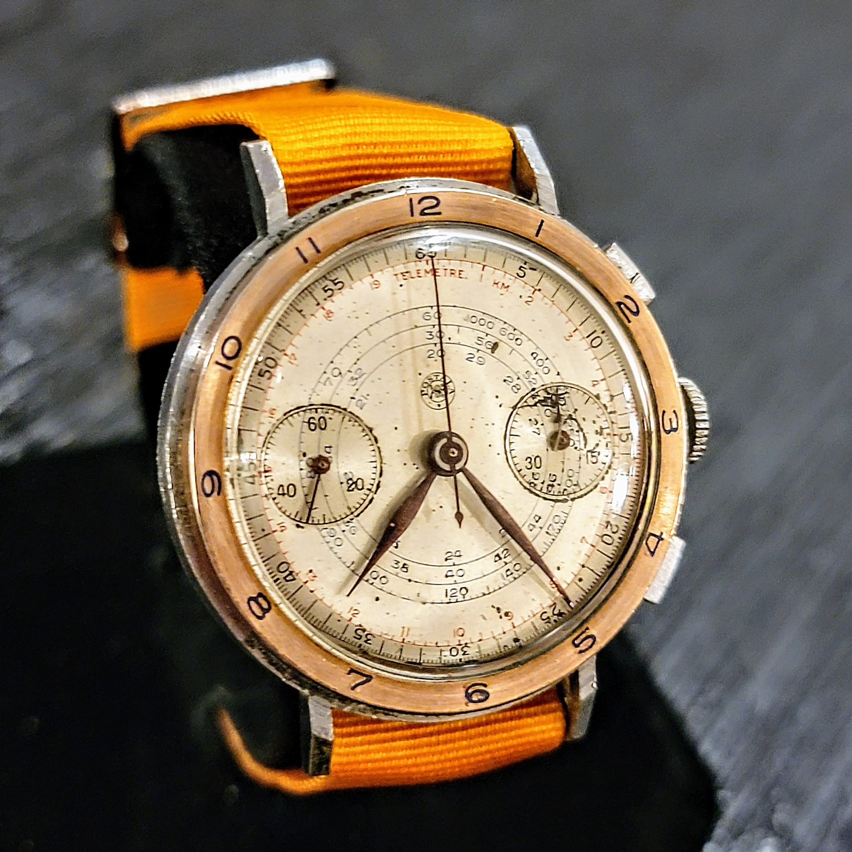 POSTALA Military Doctor's Watch Landeron 39 Chronograph Wristwatch