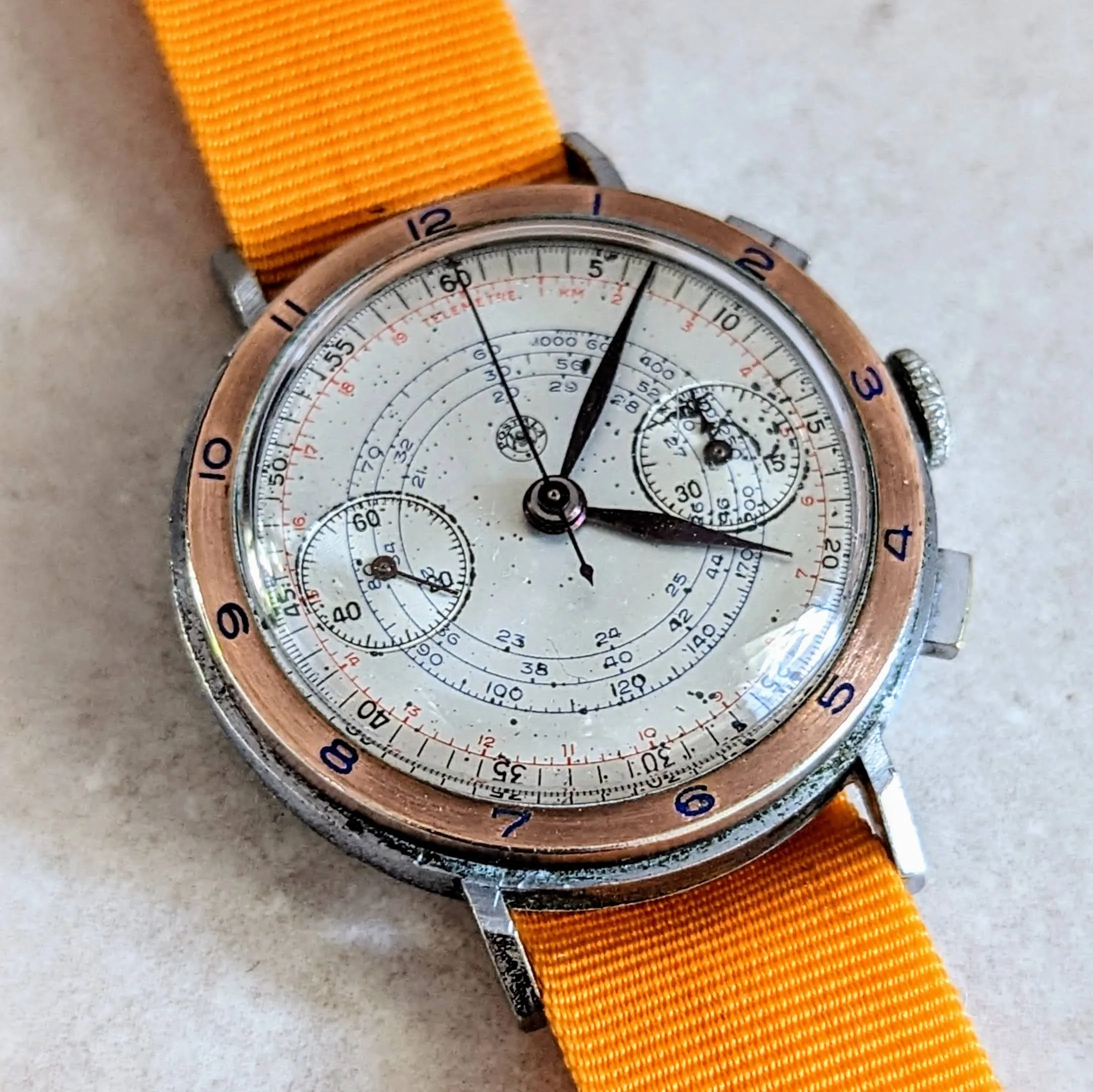 POSTALA Military Doctor's Watch Landeron 39 Chronograph Wristwatch