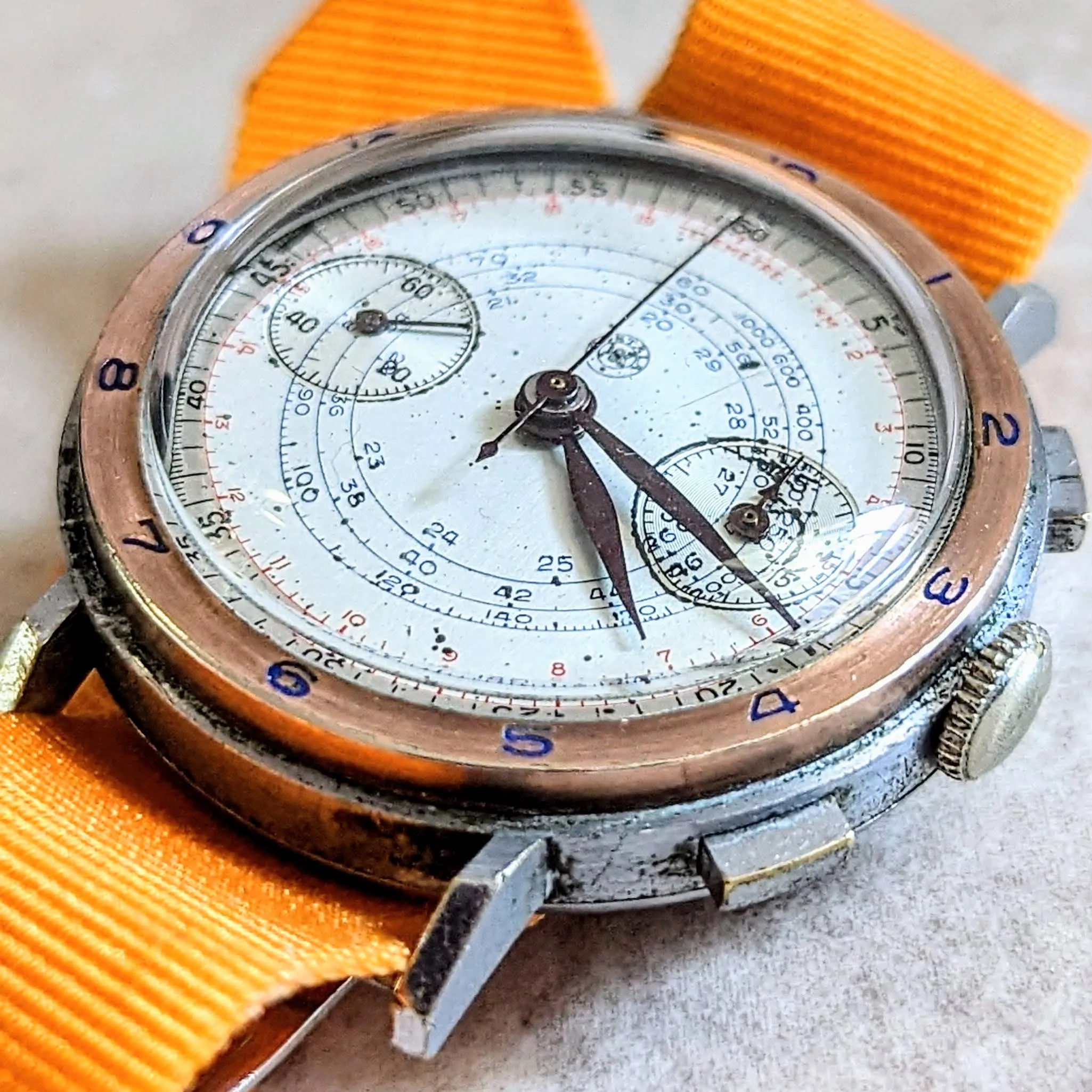 POSTALA Military Doctor's Watch Landeron 39 Chronograph Wristwatch