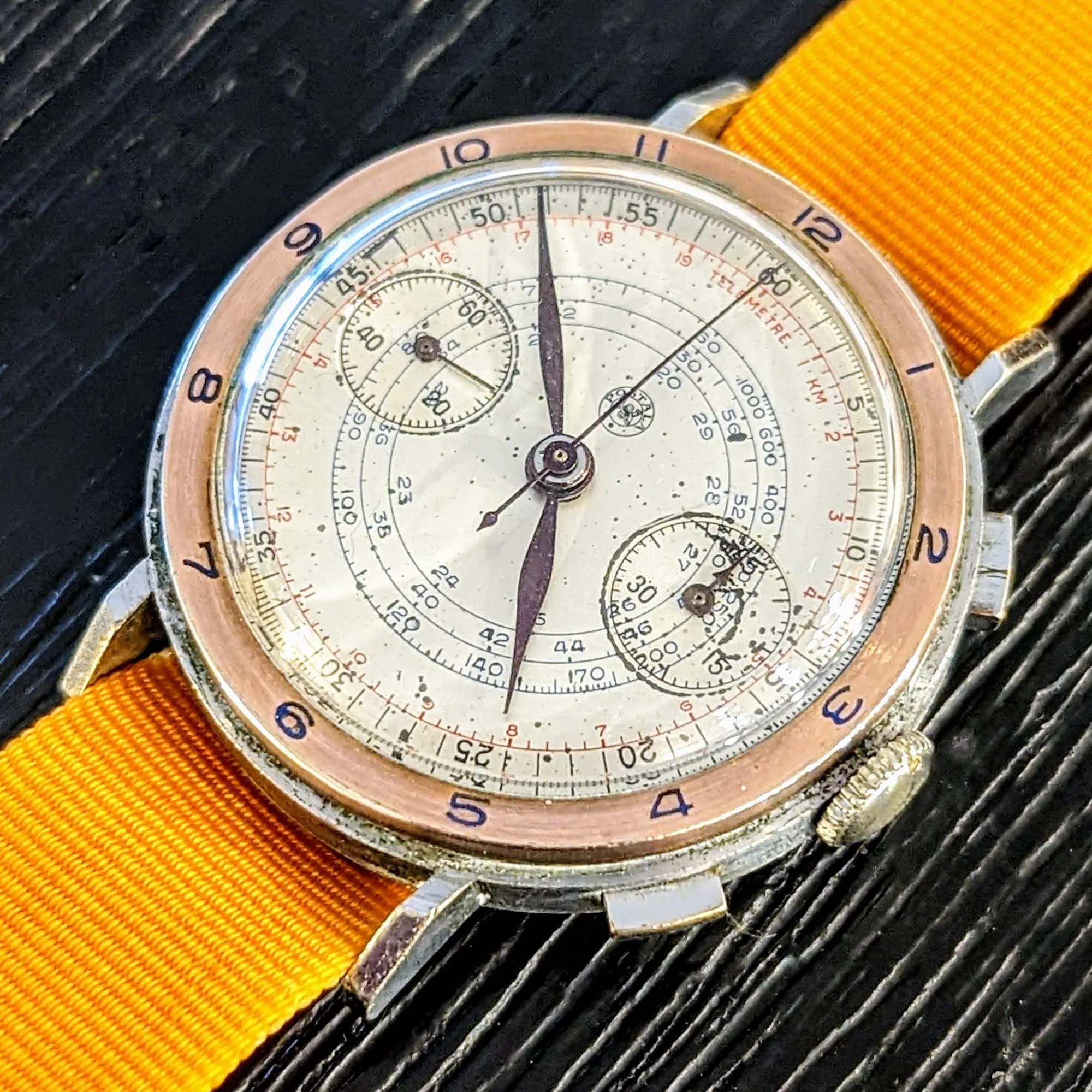 POSTALA Military Doctor's Watch Landeron 39 Chronograph Wristwatch
